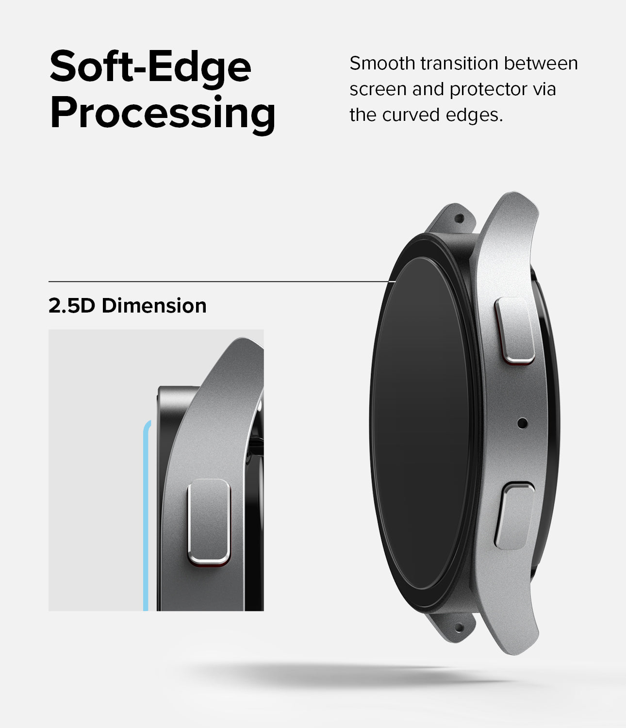 Galaxy Watch 6 40mm Screen Protector | Glass - R8 - Soft-Edge Processing.