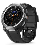 Galaxy Watch 8 Classic 46mm Case + Band | Rugged Gear - Galaxy Watch 8 Classic 46mm Case + Band - Rugged black watch case with clear bezel and matching black silicone strap.