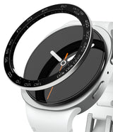 Galaxy Watch 8 40mm | Bezel Styling Premium - Black tachymeter bezel ring hovering above a white smartwatch face.