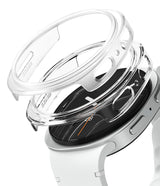 Galaxy Watch 8 40mm Case | Slim - Transparent protective case hovering above a white Galaxy Watch 8 40mm.