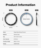 Galaxy Watch 9 / 8 44mm | Bezel Styling Premium - Product information diagram for a ringke bezel styling premium stainless steel ring, showing front, back, and side views with dimensions and a table of specifications on a light gray background.