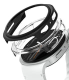 Galaxy Watch 9 / 8 44mm Case | Slim - A smartwatch shown with a clear protective case and a black inner ring or strap component, photographed on a clean white background.