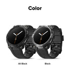 Galaxy Watch 9 / 8 44mm Case + Band | Rugged Gear - Two black watches with different band designs on a white background