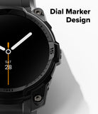 Galaxy Watch 9 / 8 44mm Case + Band | Rugged Gear - Smartwatch with a black dial and digital display on a white background