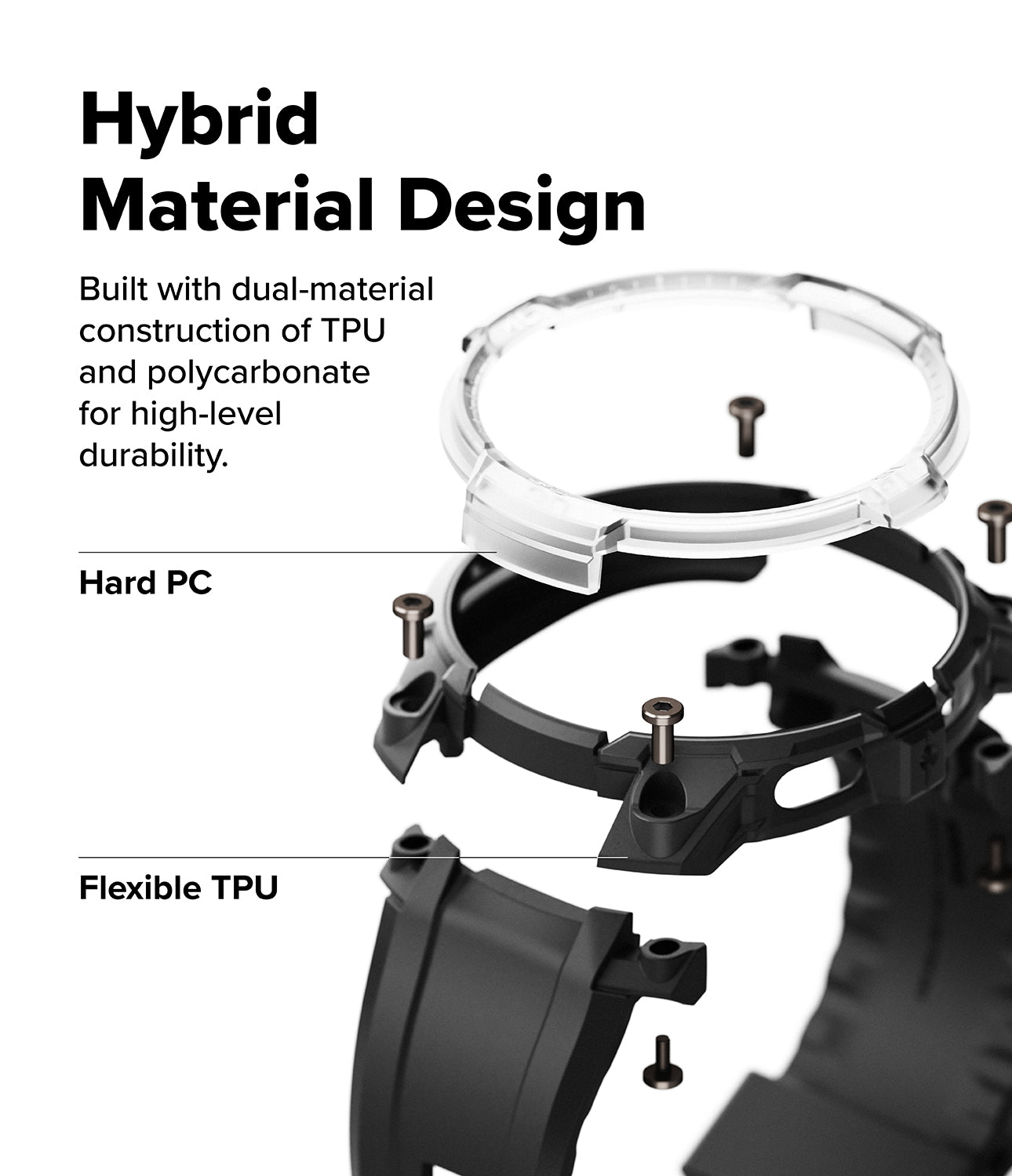 Galaxy Watch 8 44mm Case + Band | Rugged Gear - Hybrid material design with TPU and polycarbonate components on a white background