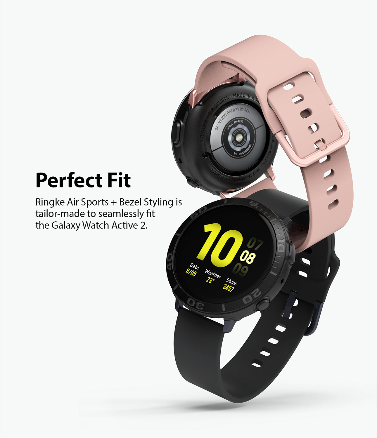 perfect fit - ringke air sports with bezel styling is tailor made to seamlessly fit the galaxy watch active 2