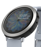 Galaxy Watch Active 2 (44mm) | Air Sports Black + Bezel Styling - Smartwatch with silver bezel, black case, and light gray band.