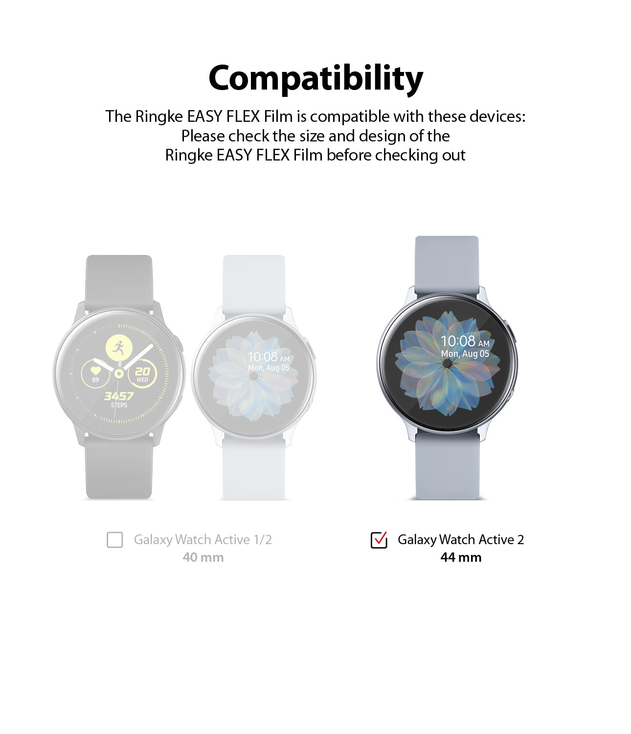 Galaxy Watch Active 2 44mm Screen Protector | Ringke Easy Flex