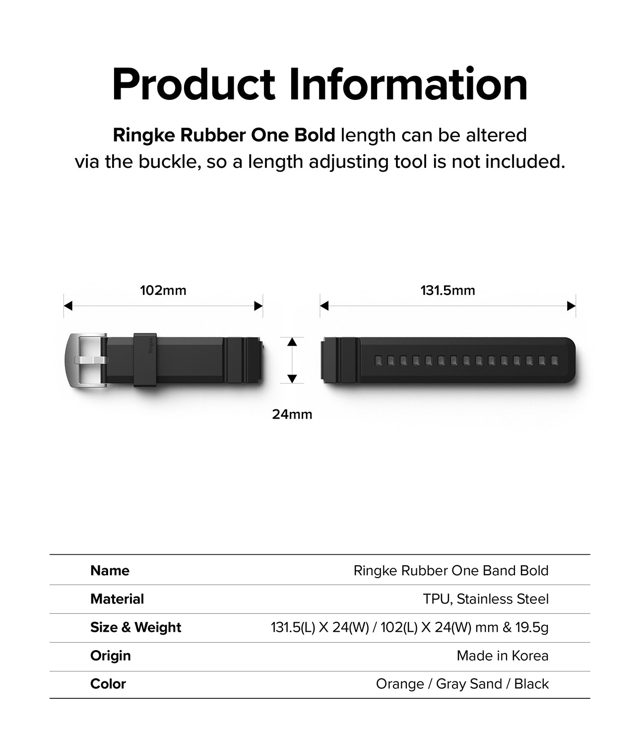 Watch Lug 20mm | Rubber One Bold Band