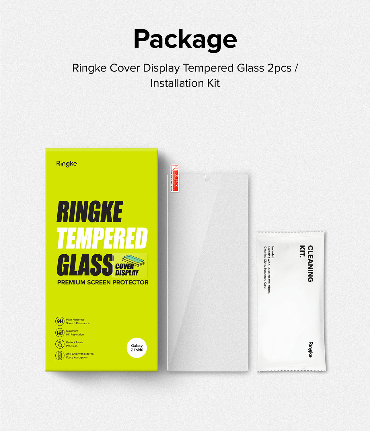 Ringke Galaxy Z Fold 6 Screen Protector | Cover Display Glass (2 Pack) Package