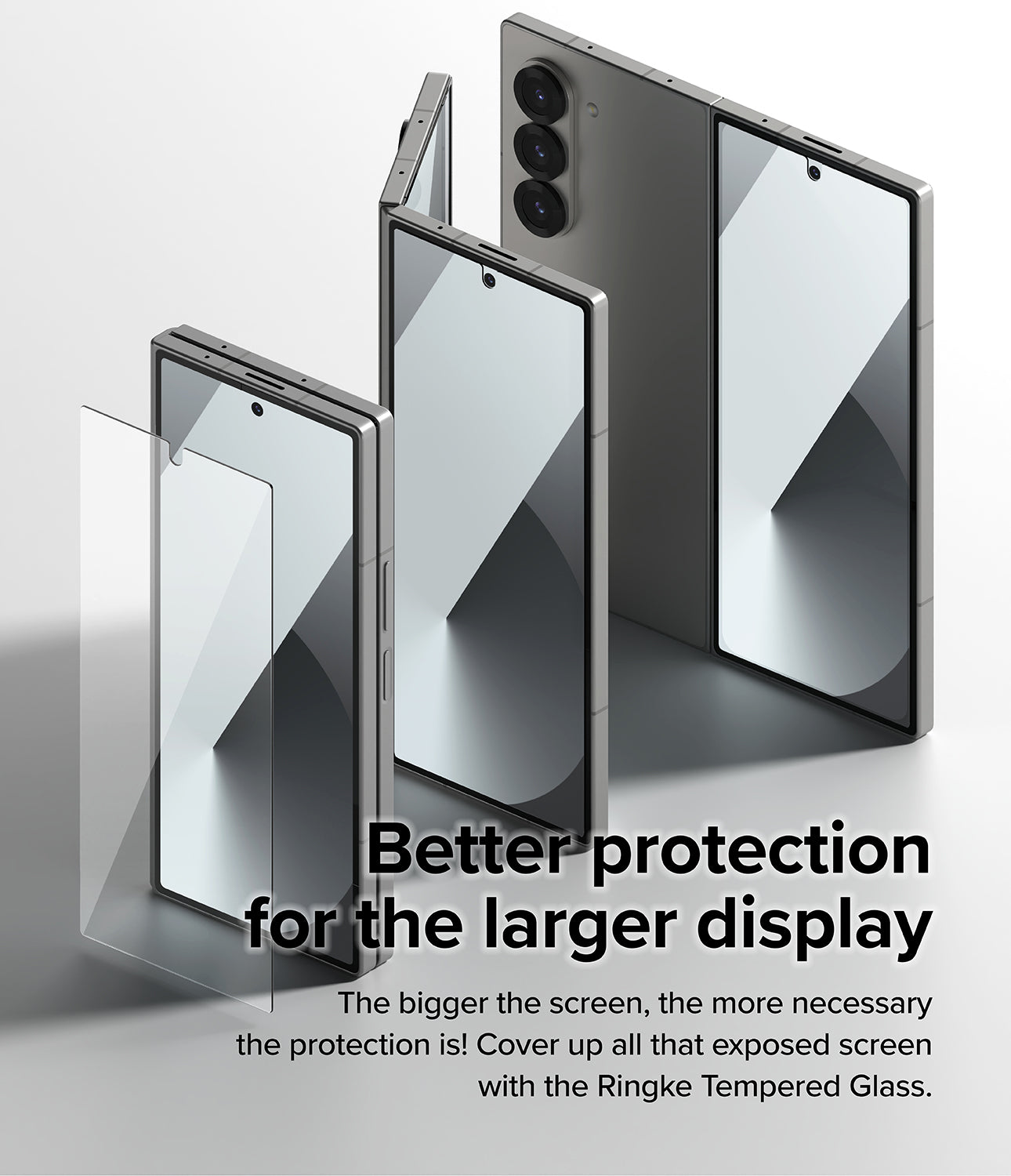 Ringke Galaxy Z Fold 6 Screen Protector | Cover Display Glass (2 Pack) Better Protection for the Larger Display