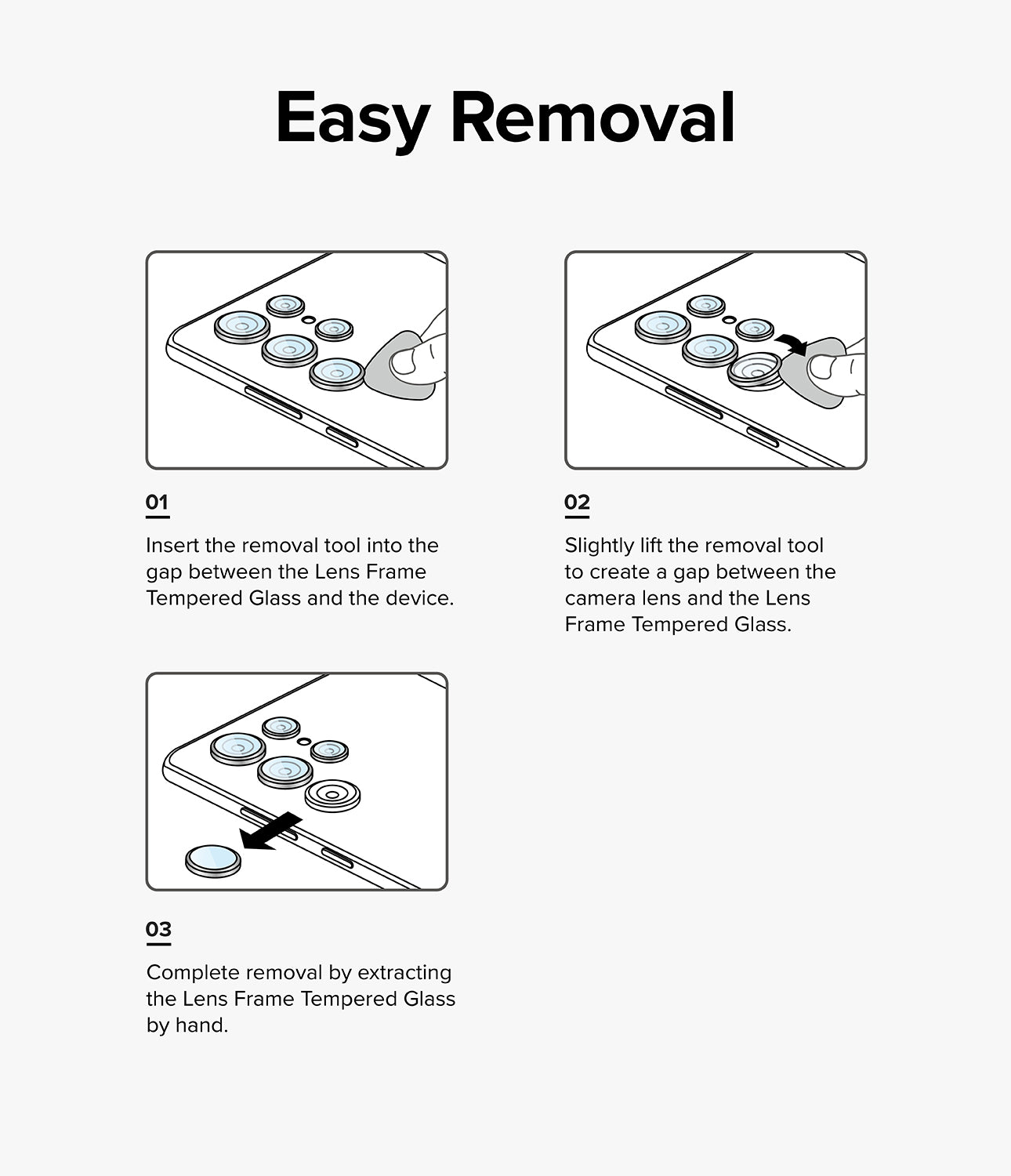 Ringke Galaxy Z Fold 6 Camera Lens Protector | Camera Lens Frame Glass (2 Pack) Easy Removal