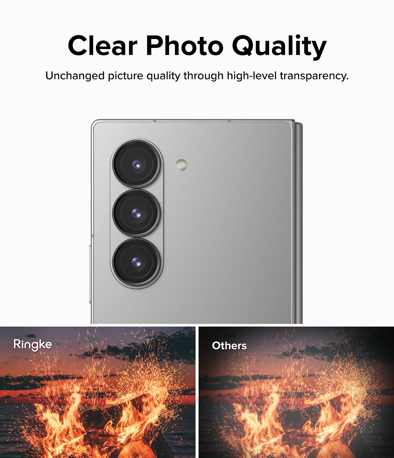 Ringke Galaxy Z Fold 6 Camera Lens Protector | Camera Lens Frame Glass (2 Pack) Clear Photo Quality