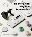 [Combo] Galaxy Z Fold 7 | Folio Grip Wallet Magnetic + Fusion Magnetic - Galaxy Z Fold 7 - Clear phone case with magnetic ring surrounded by various MagSafe car mounts, chargers, and grips.