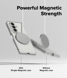 [Combo] Galaxy Z Fold 7 | Folio Grip Wallet Magnetic + Fusion Magnetic - Comparison of magnetic strength on a phone case.