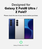 Galaxy Z Fold 8 Ultra MagSafe Wallet | Folio Grip Wallet Magnetic - Promotional graphic for a Samsung Galaxy Z Fold8 Ultra / Z Fold7 phone, showing three device views on a light gray background with text stating 'Designed for Galaxy Z Fold8 Ultra / Z Fold7' and a note to check device size before purchase.