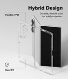 Galaxy Z Fold 8 Ultra Case | Fusion - Clear phone case showing flexible TPU and hard PC layers with hybrid design text.