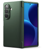 Galaxy Z Fold 8 Ultra Case | Onyx Flap - A dark green protective phone case shown on a smartphone, with the back and front views displayed side-by-side against a plain white background.