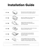 Galaxy Z Fold 8 Screen Protector | Cover Display Easy Slide Tempered Glass (2 Pack) - An installation guide sheet with six numbered steps showing how to attach a smartphone case to a phone and remove the release liner, with small diagrams and instructions on a white background.