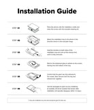 Galaxy Z Fold 8 Screen Protector | Cover Display Easy Slide Privacy Tempered Glass (2 Pack) - An installation guide sheet with six numbered steps showing how to attach a smartphone case to a phone and remove the release liner, with small diagrams and instructions on a white background.