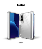 Galaxy Z Fold 8 Case | Fusion Flap - A clear protective case shown on a foldable smartphone from front and back angles, with the text 'Color' above and 'Clear' below on a white background.