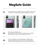 Galaxy Z Fold 8 | Fusion Magnetic - A printed or digital MagSafe guide with three numbered sections on a white background. The title 'MagSafe Guide' appears at the top.