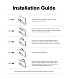 Galaxy Z Fold 8 Hinge Protector | Hinge Dual Easy Film (2 Pack) - An installation guide sheet with five labeled steps (STEP 01 to STEP 05) showing illustrated diagrams of how to peel off and apply a protective film to a device, on a white background with black text.