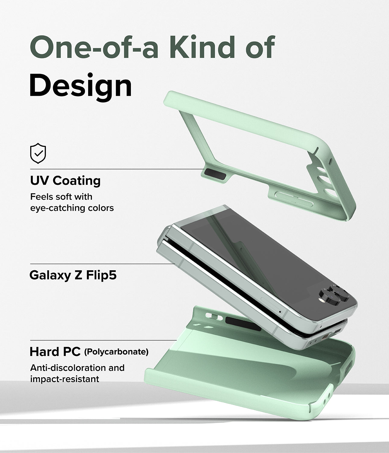 Galaxy Z Flip 5 Case | Slim Color - Vanilla, Strawberry, Mint - No-case look, Soft color-coating layer, Full-coverage layer of protection against scratches and bumps