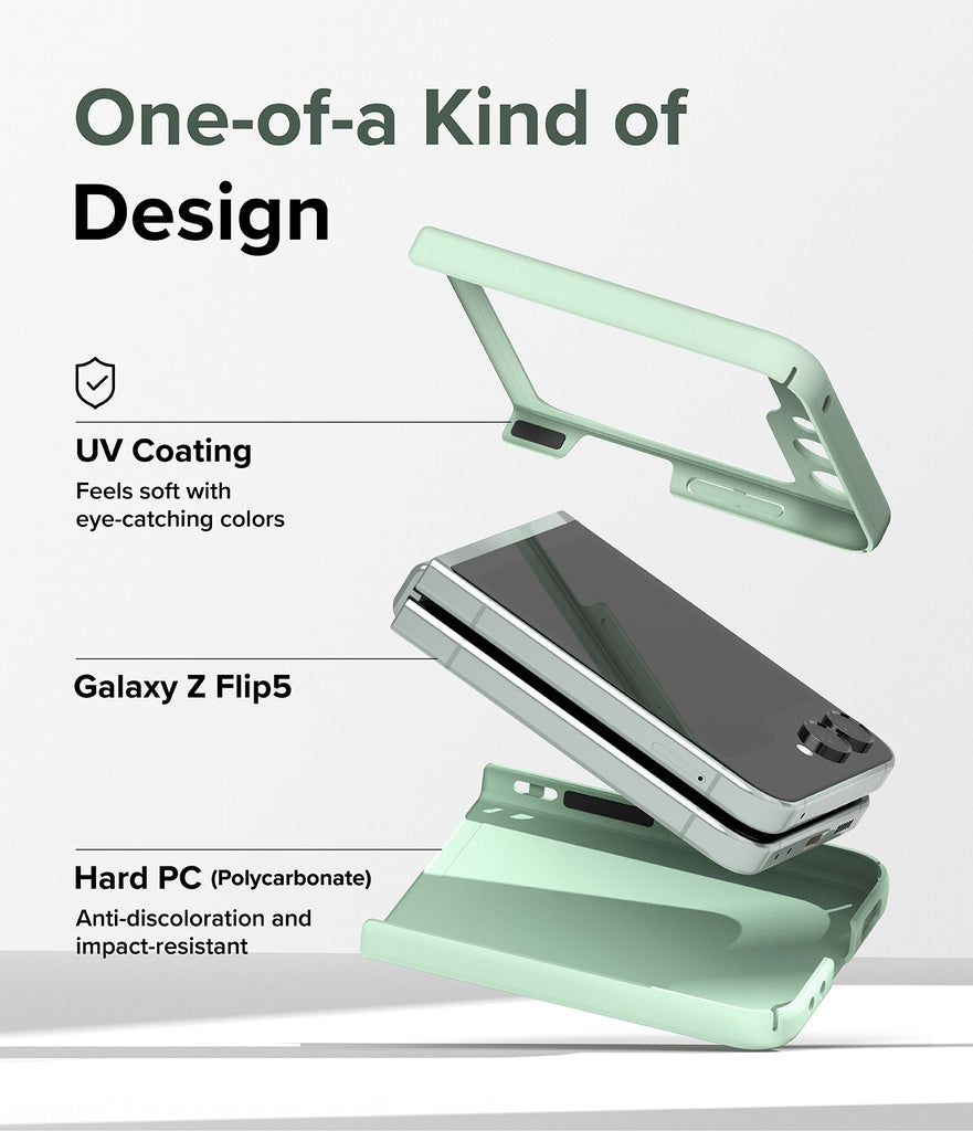 Galaxy Z Flip 5 Case | Slim Color - Vanilla, Strawberry, Mint - No-case look, Soft color-coating layer, Full-coverage layer of protection against scratches and bumps