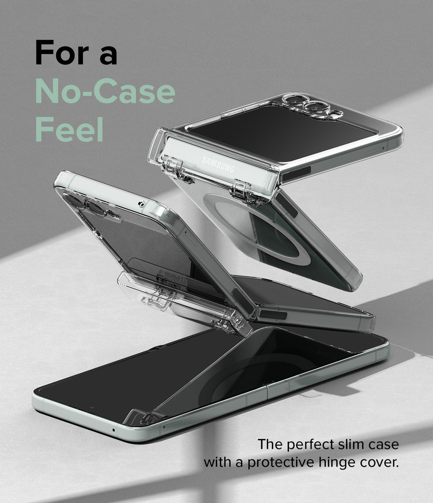 Galaxy Z Flip 5 Case | Slim Hinge Magnetic - Clear case with a built-in magnetic ring and hinge cover
