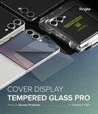 [Bundle] Galaxy Z Flip 7 Case | Slim Magnetic - Galaxy Z Flip 7 Case | Slim Magnetic - Tempered glass screen protector being applied to a Galaxy Z Flip 7 cover display.