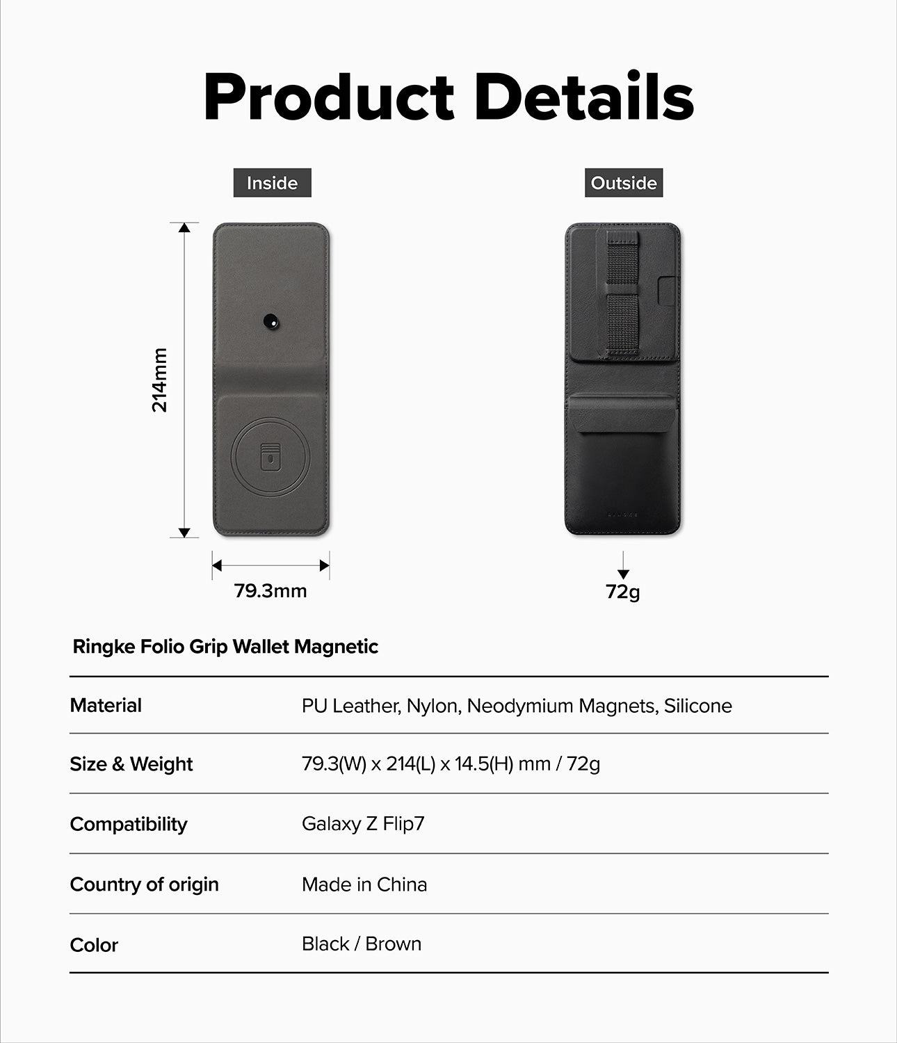 Galaxy Z Flip 7 Case | Folio Grip Wallet Magnetic