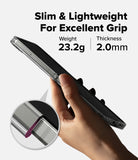 [Bundle] Galaxy Z Flip 7 Clear | Fusion - Hand holding a slim, clear phone case with 23.2g weight and 2.0mm thickness specs.