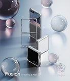 [Bundle] Galaxy Z Flip 7 Clear | Fusion - Clear protective cases on Galaxy Z Flip 7 phones surrounded by glass spheres.