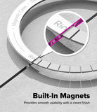 [Bundle] Galaxy Z Flip 7 Case | Fusion Magnetic - Close-up of integrated magnets on a phone case with a magnifying lens.
