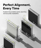 [Bundle] Galaxy Z Flip 7 Clear | Fusion - Bundle Galaxy Z Flip 7 Clear | Fusion - Galaxy Z Flip 7 phones in clear installation trays for precise screen protector application.