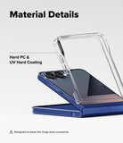 [Bundle] Galaxy Z Flip 7 Case | Slim Magnetic - Galaxy Z Flip 7 Case | Slim Magnetic - Clear hard PC case on a blue Samsung Galaxy Z Flip 7 with UV coating details.