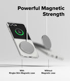 [Bundle] Galaxy Z Flip 7 Case | Slim Magnetic - Galaxy Z Flip 7 Case | Slim Magnetic - A magnetic charger holding a phone with a case versus one falling without it.