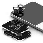 Galaxy Z Flip 8 Camera Protector | Camera Lens Frame Glass (2 Pack) - black camera lens protectors with Ringke intallation tray