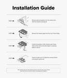 Galaxy Z Flip 8 Camera Protector | Camera Lens Frame Glass (2 Pack) - Four-step illustrated guide for installing a camera lens protector.