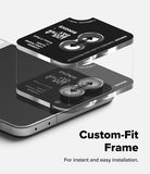 Galaxy Z Flip 8 Camera Protector | Camera Lens Frame Glass (2 Pack) - Installation tool aligning tempered glass protectors onto phone camera lenses.