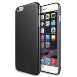iPhone 6 Plus Case | Slim - A gunmetal slim case shown on the back and front of a white iPhone 6 Plus.