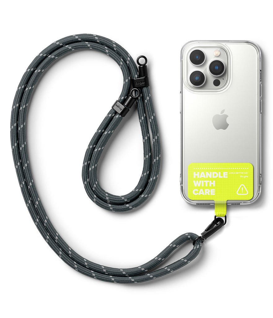 Holder Link Strap Tarpaulin Neon Green - Charcoal and Gray