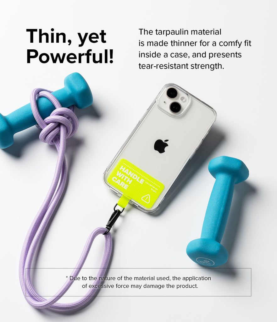 The tarpaulin material is made thinner for a comfy fit inside a case, and presents tear-resistant strength