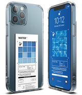 iPhone 12 Pro Max Case | Fusion Design Palette - Clear phone case featuring a water-themed graphic design on back and screen.