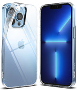 iPhone 13 Pro Max Case | Air - Clear protective phone cases floating against a blue background with product branding.
