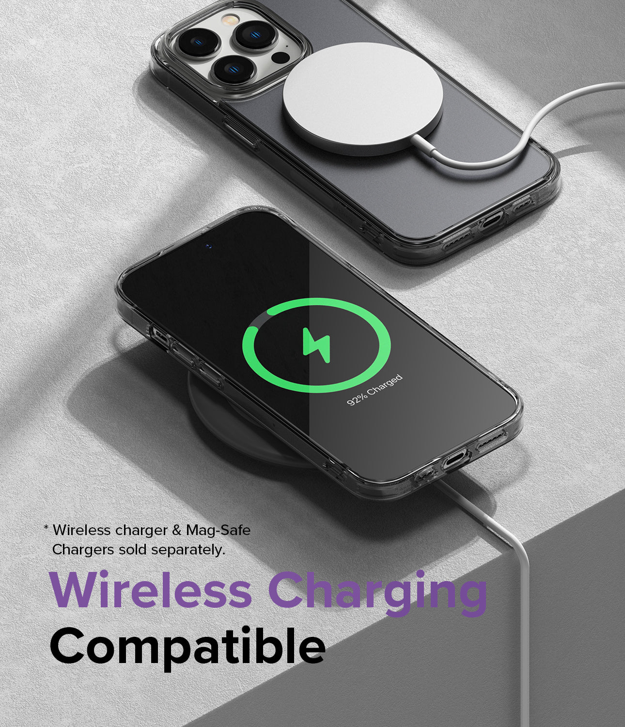 iPhone 14 Pro Max Case | Fusion Matte - Smoke Black - Wireless Charging Compatible