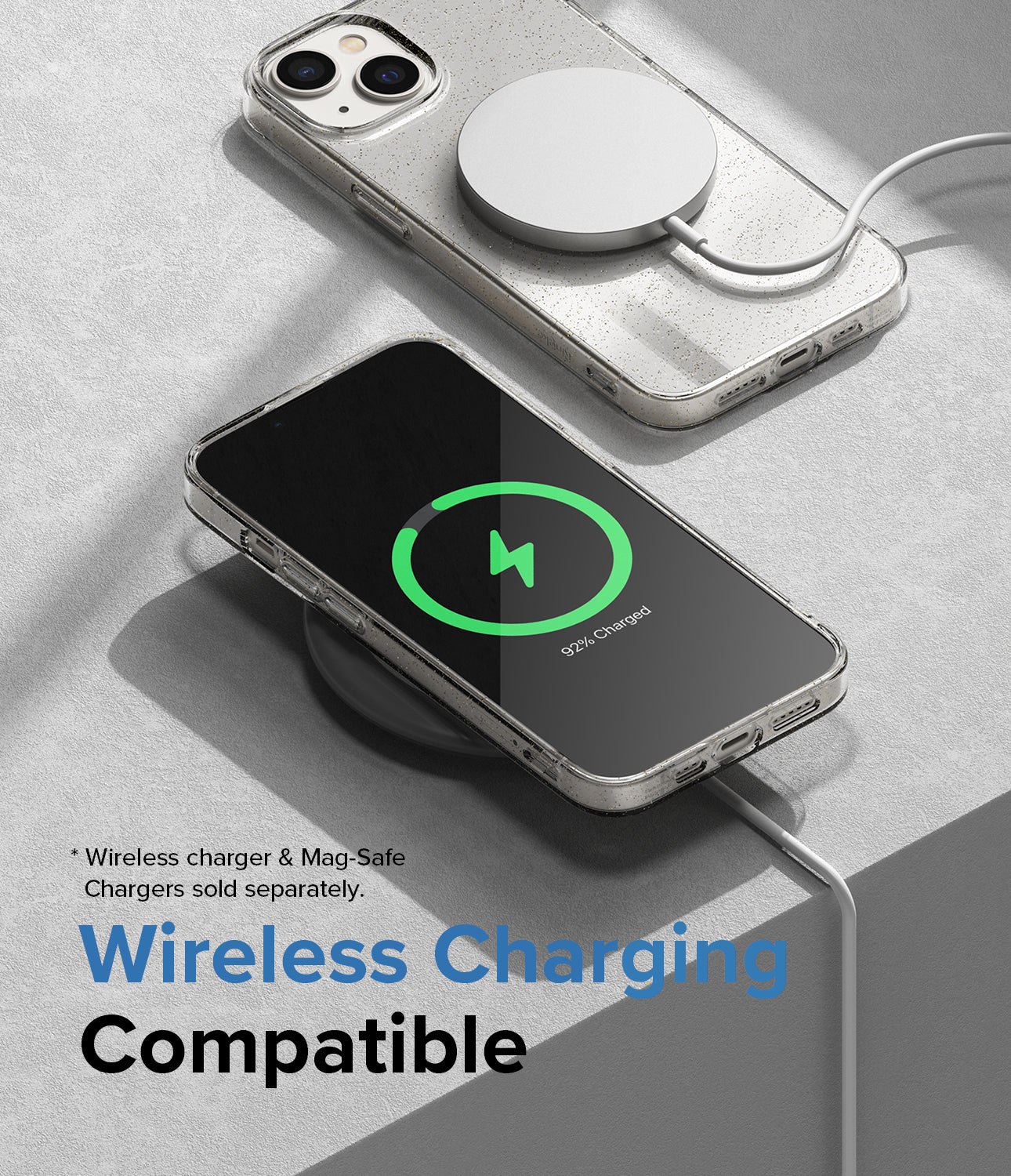 iPhone 14 Case | Air - Glitter Clear- Wireless Charging Compatible