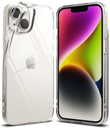 iPhone 14 Plus Case | Air - Clear protective case shown from back and front angles on an iPhone 14 Plus with a colorful screen.