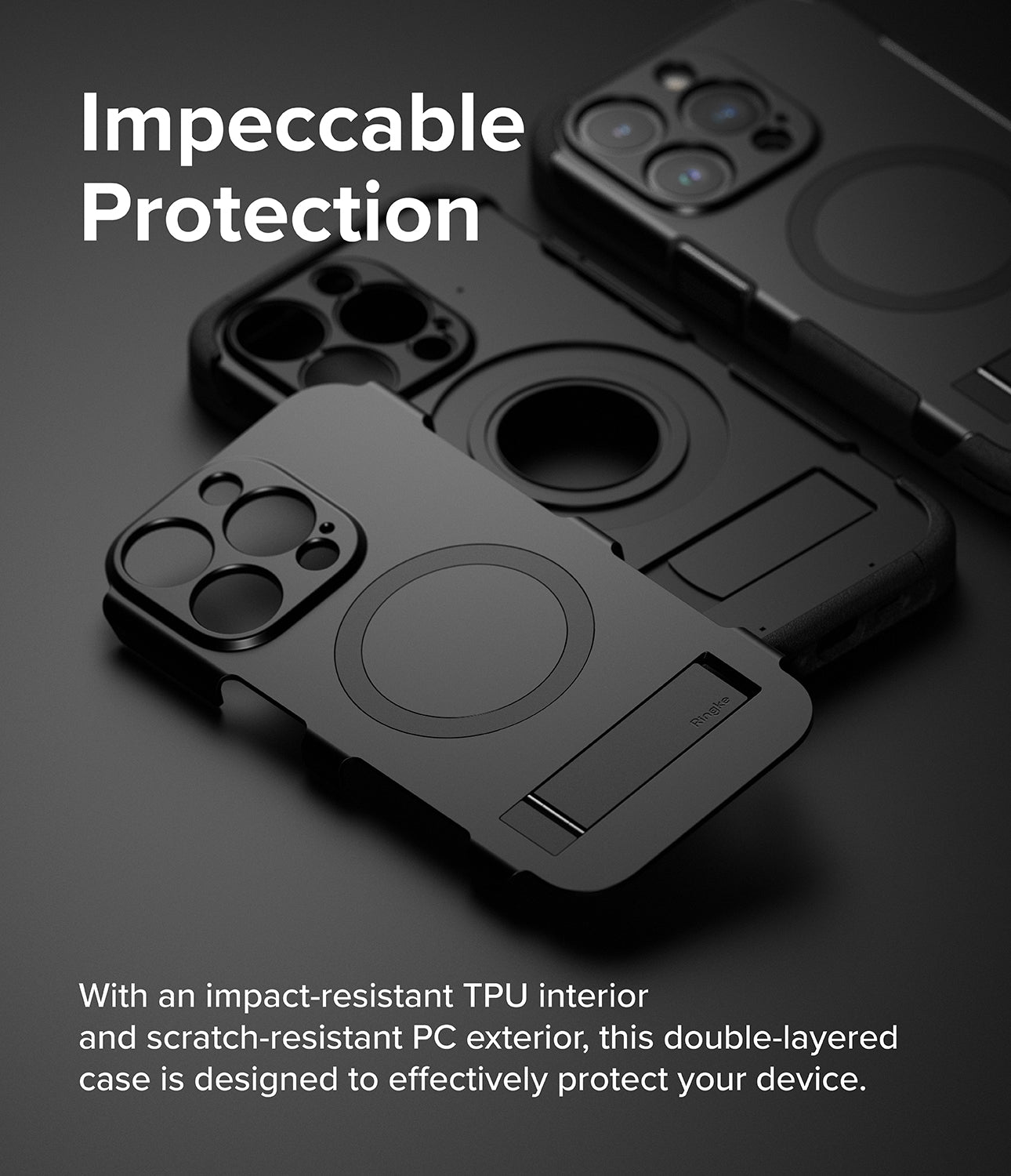 iPhone 15 Pro Max Case | Alles - Impeccable Protection. With and impact-resistant TPU interior and scratch-resistant PC exterior, this double-layered case is designed to effectively protect your device.
